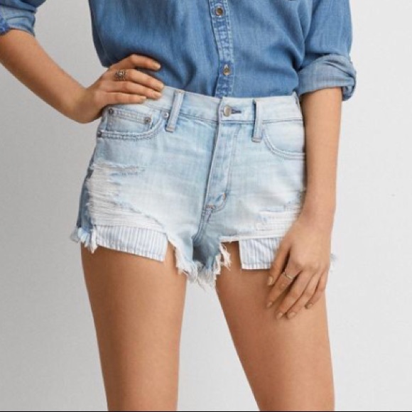 American Eagle Outfitters Pants - American Eagle Distressed Hi-Rise Jean Shorts